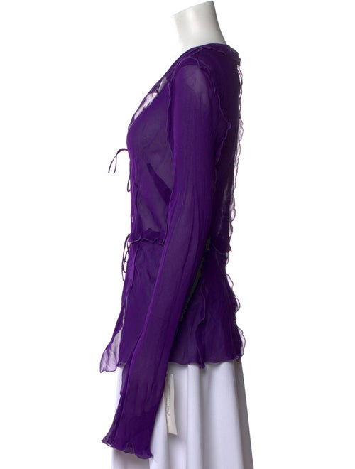 Rat & Boa V-Neck Long Sleeve Blouse