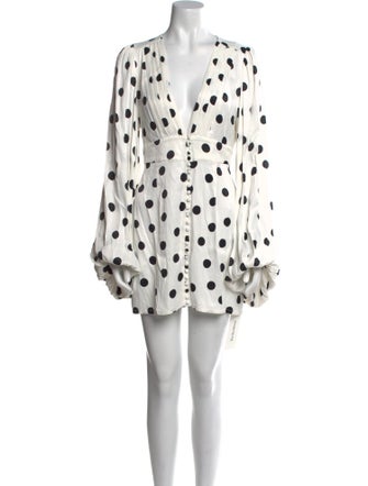 Rat & Boa Polka Dot Print Mini Dress