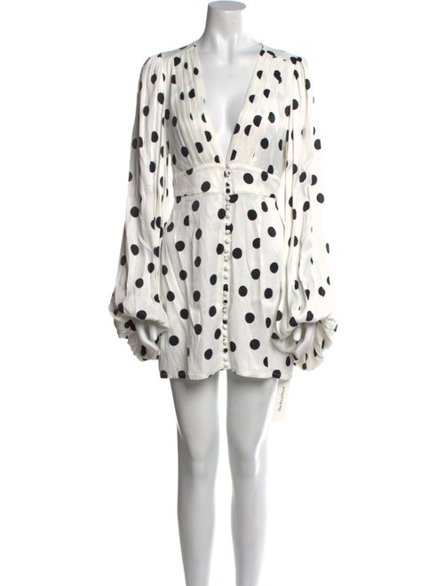 Rat & Boa Polka Dot Print Mini Dress