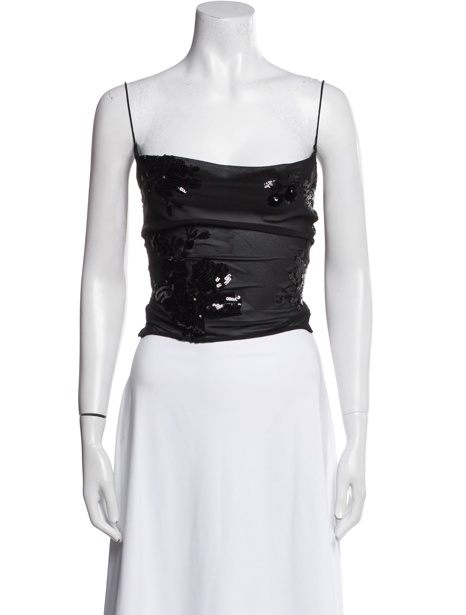 Rat & Boa Square Neckline Sleeveless Crop Top