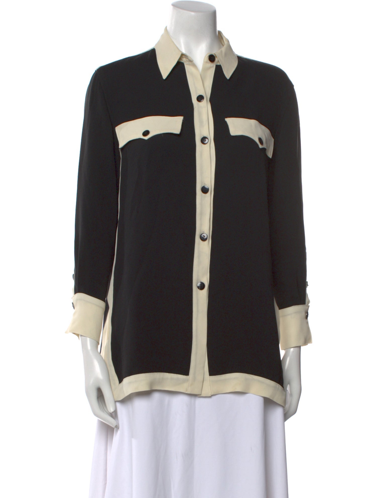 Rabôt Silk Printed Button-Up Top