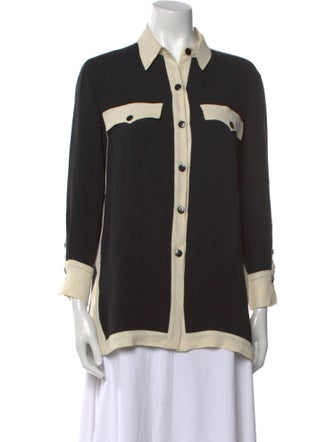 Rabôt Silk Printed Button-Up Top