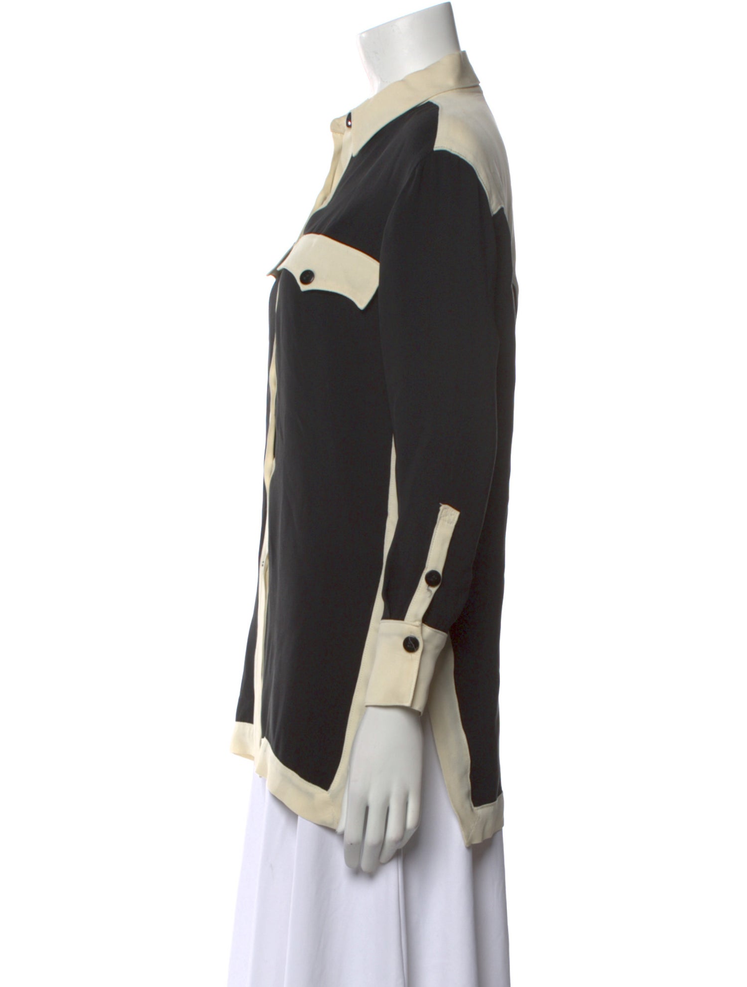 Rabôt Silk Printed Button-Up Top