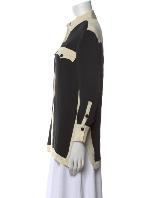 Rabôt Silk Printed Button-Up Top