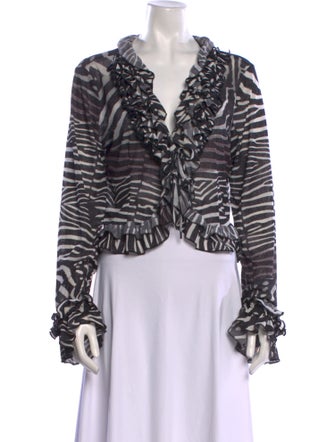 Rabôt Printed V-Neck Top