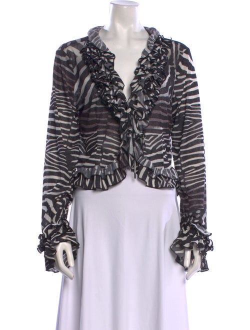 Rabôt Printed V-Neck Top