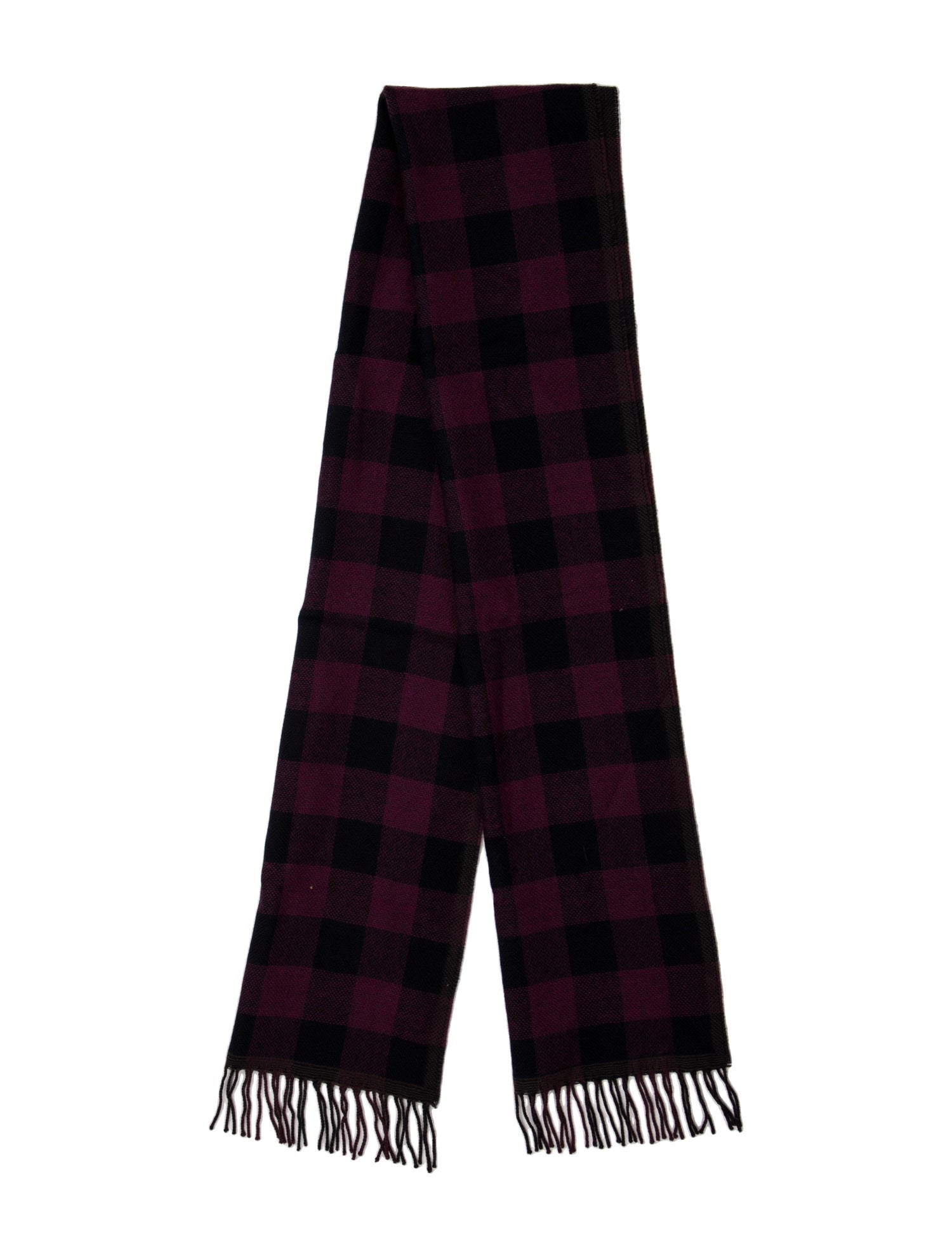 Ermenegildo Zegna Cashmere Plaid Print Scarf w/ Tags