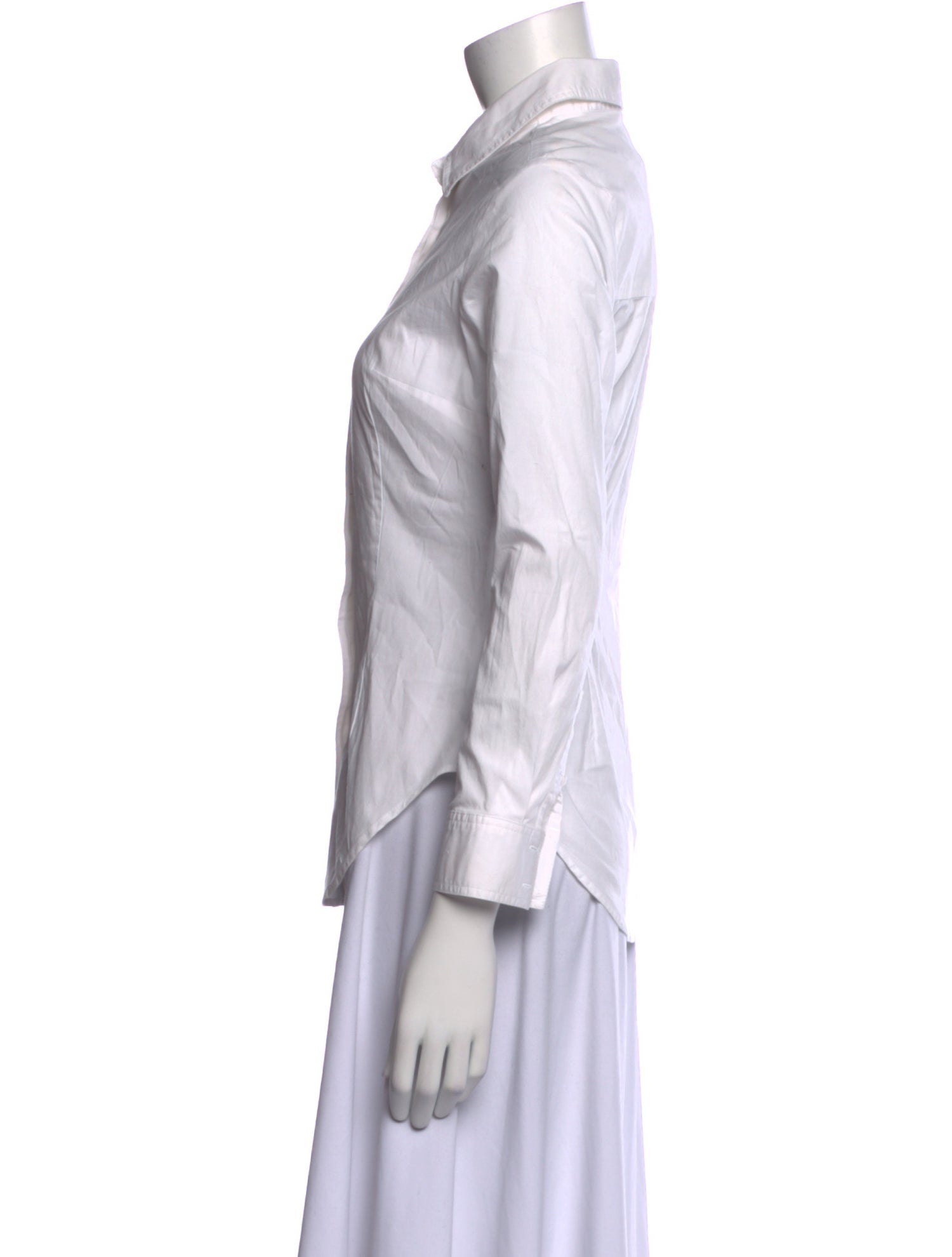 MNG Three-Quarter Sleeve Button-Up Top