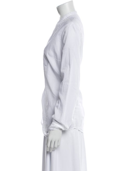 Massimo Alba Mock Neck Long Sleeve Button-Up Top