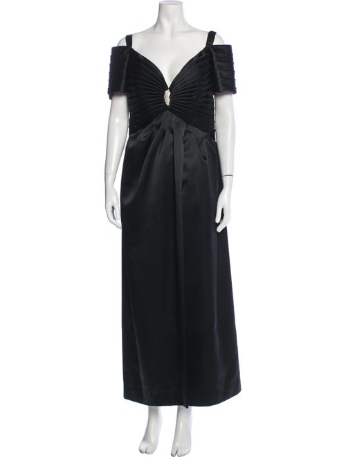 Rose Taft V-Neck Long Dress