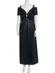 Rose Taft V-Neck Long Dress