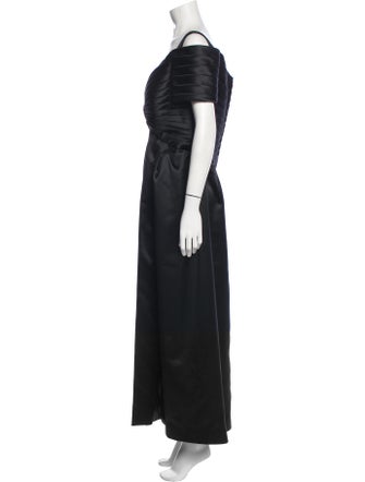 Rose Taft V-Neck Long Dress