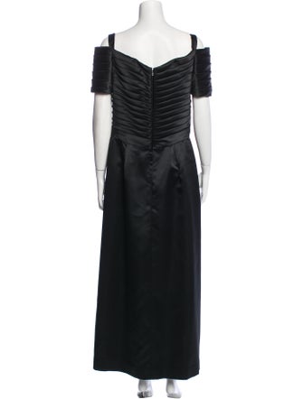 Rose Taft V-Neck Long Dress