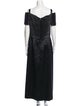 Rose Taft V-Neck Long Dress