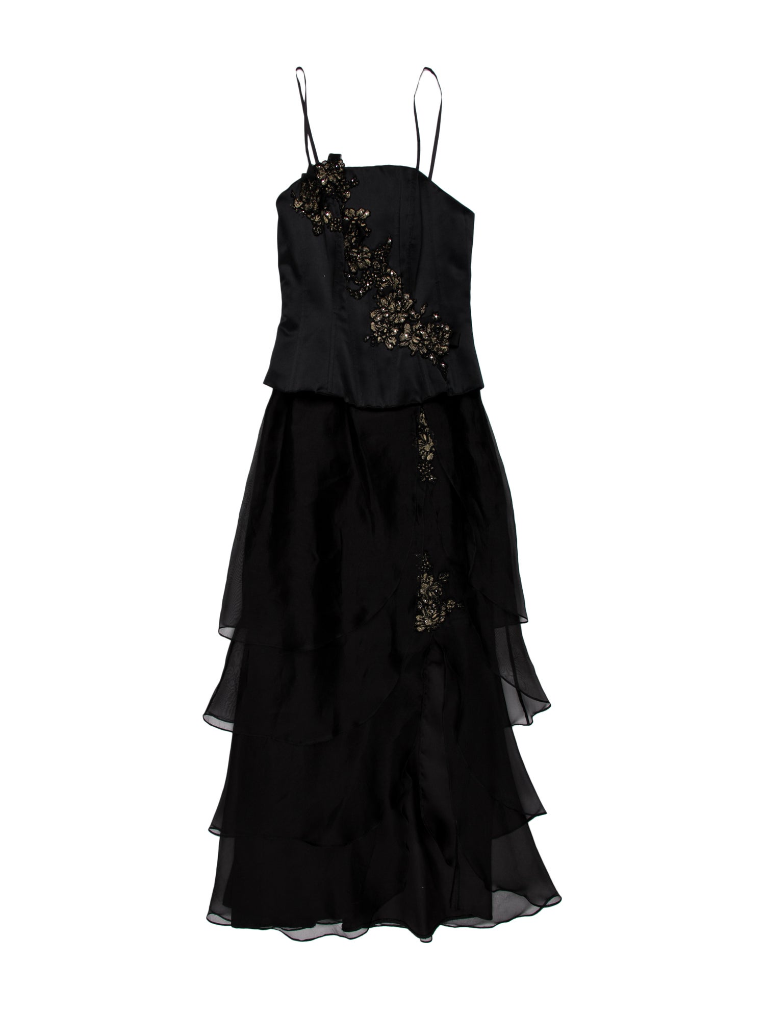 Rose Taft Silk Knee-Length Dress