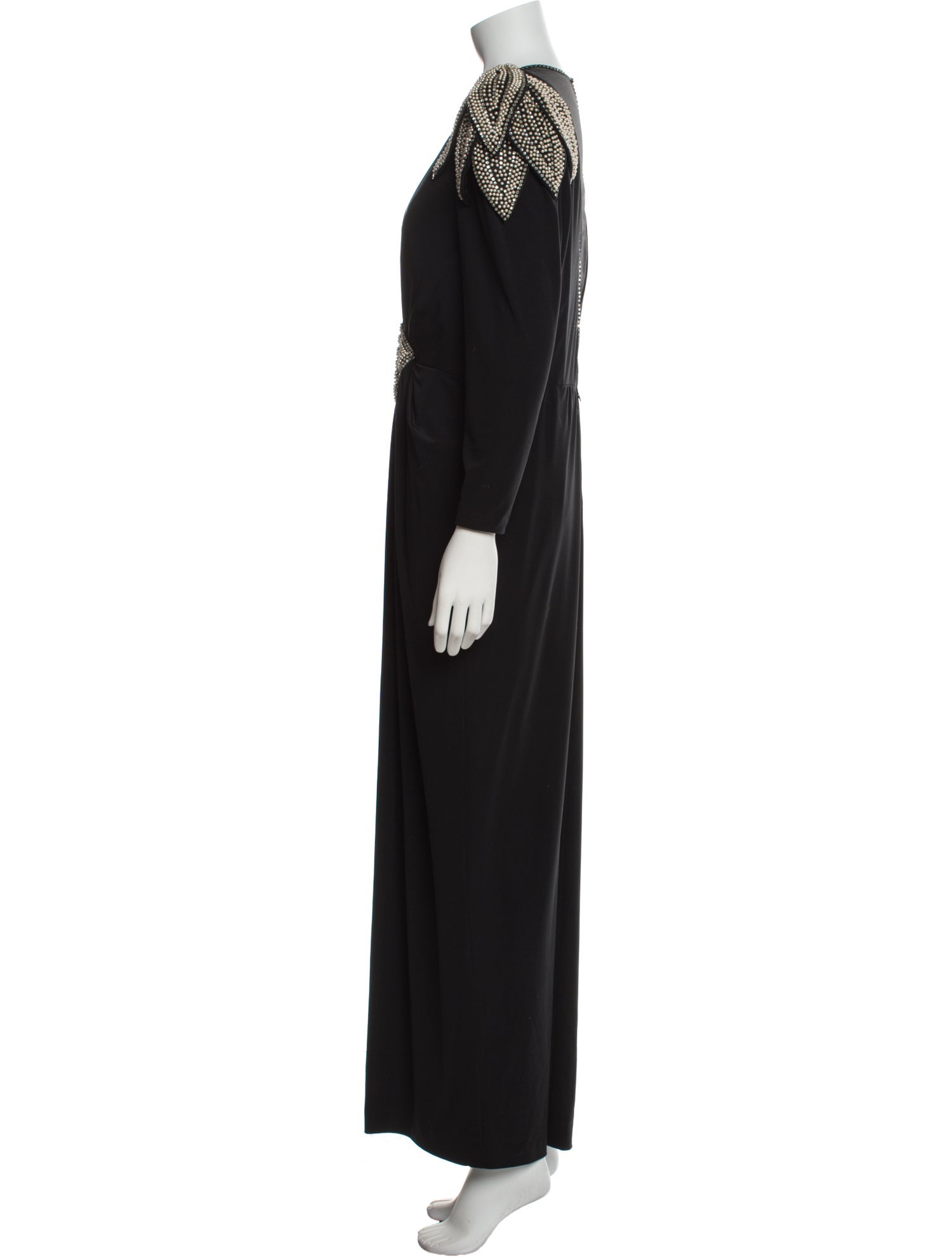 Rose Taft V-Neck Long Dress