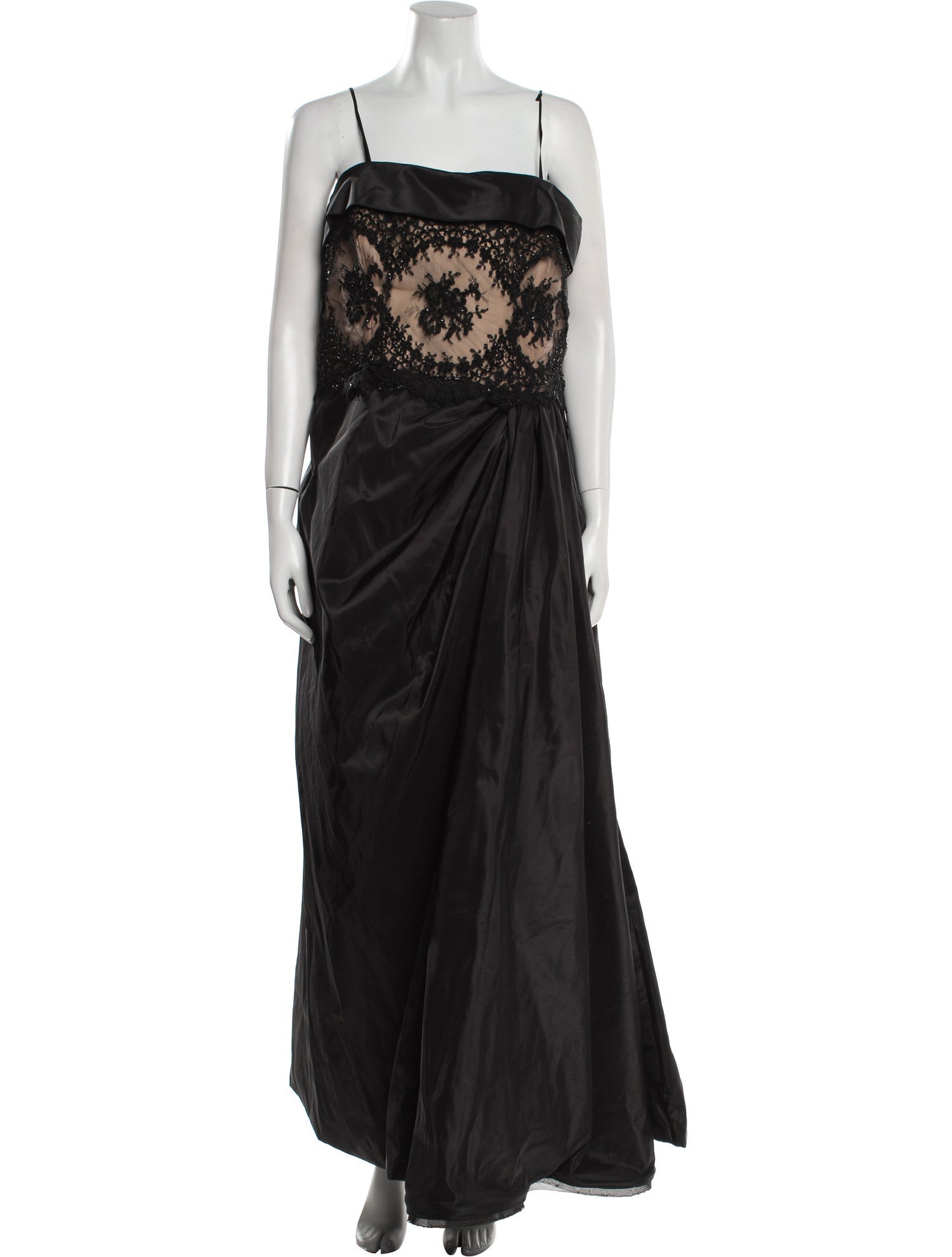 Rose Taft Silk Long Dress