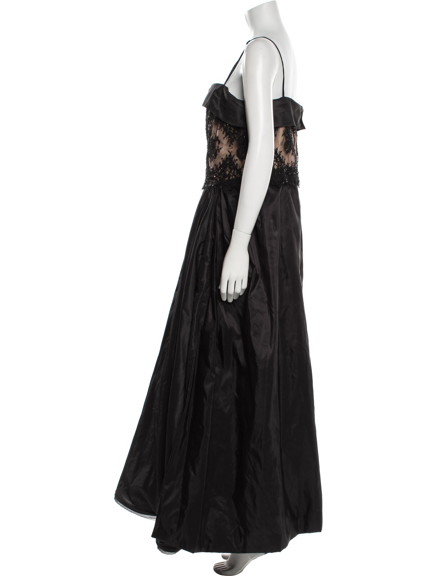 Rose Taft Silk Long Dress