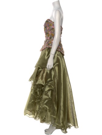 Rose Taft Patterned Long Dress