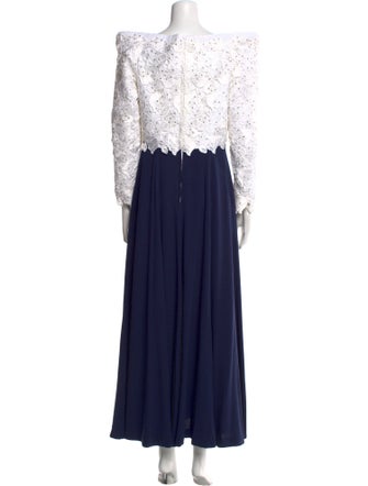 Rose Taft V-Neck Long Dress