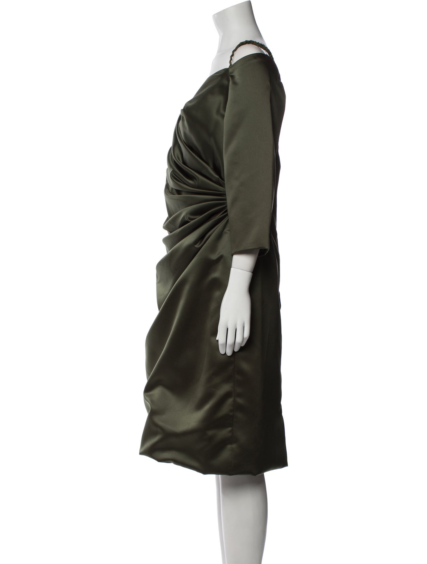 Rose Taft Off-The-Shoulder Midi Length Dress