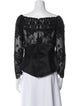 Rose Taft Lace Pattern Bateau Neckline Blouse