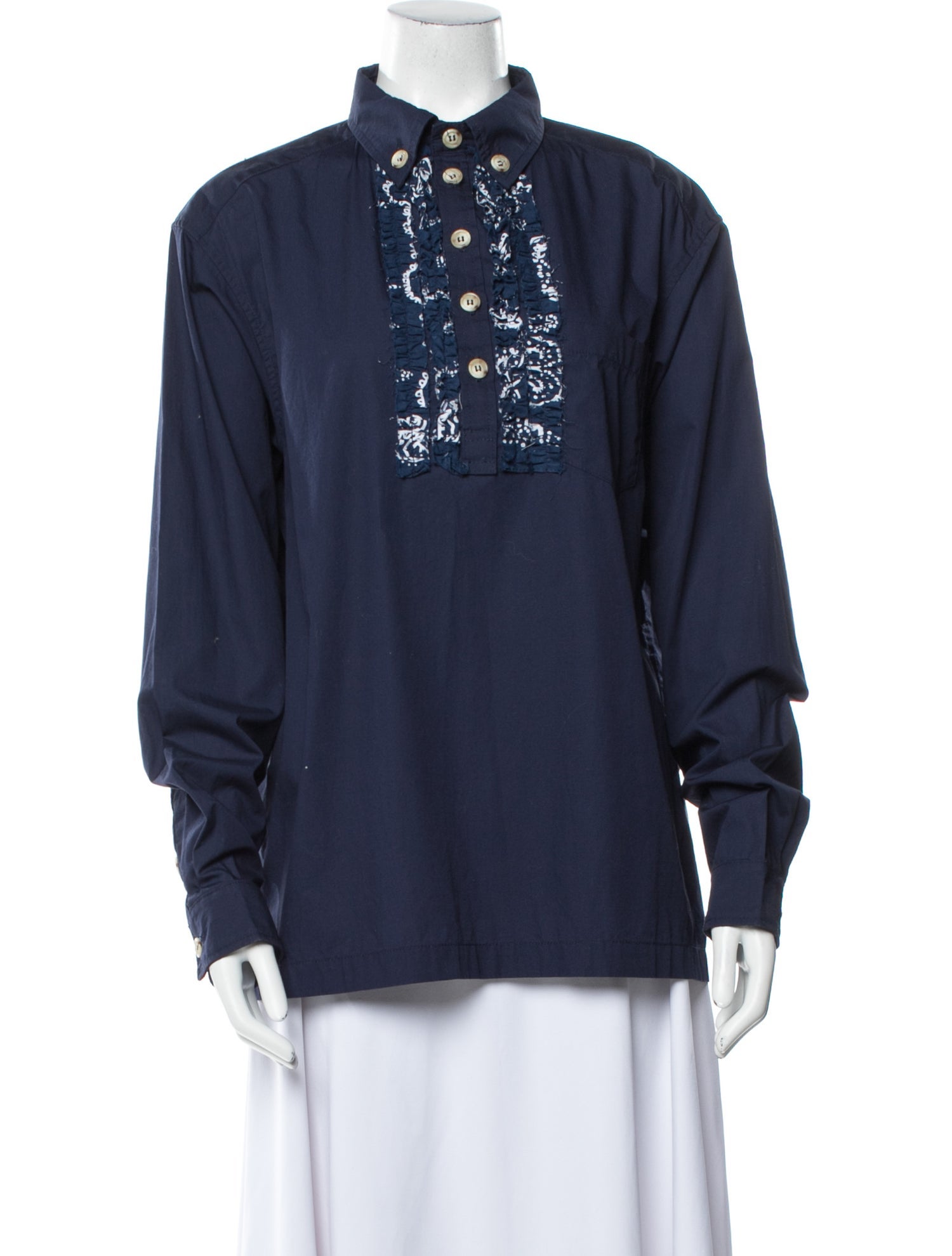 RTH Mock Neck Long Sleeve Blouse