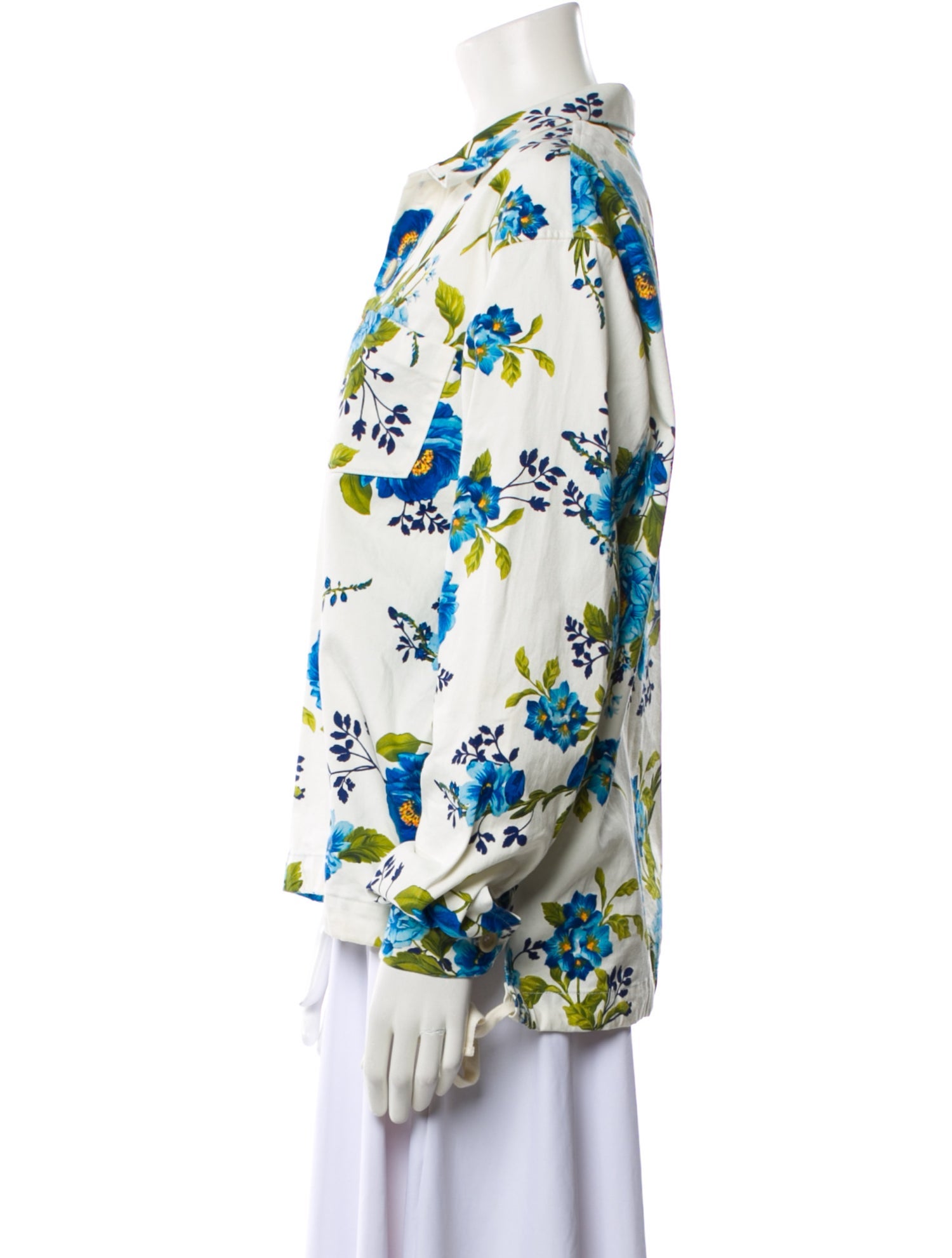 RTH Floral Print Long Sleeve Button-Up Top