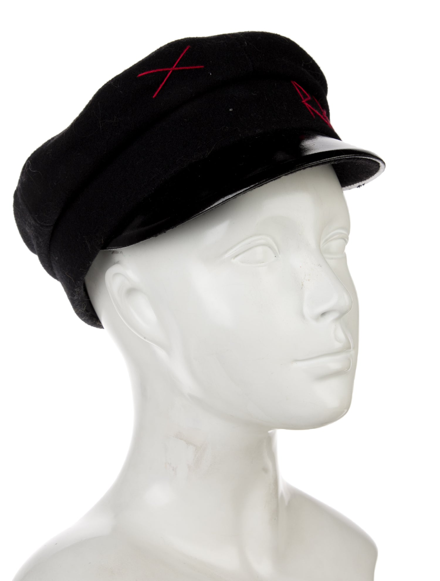Ruslan Baginskiy Leather Trim Wool Newsboy Hat