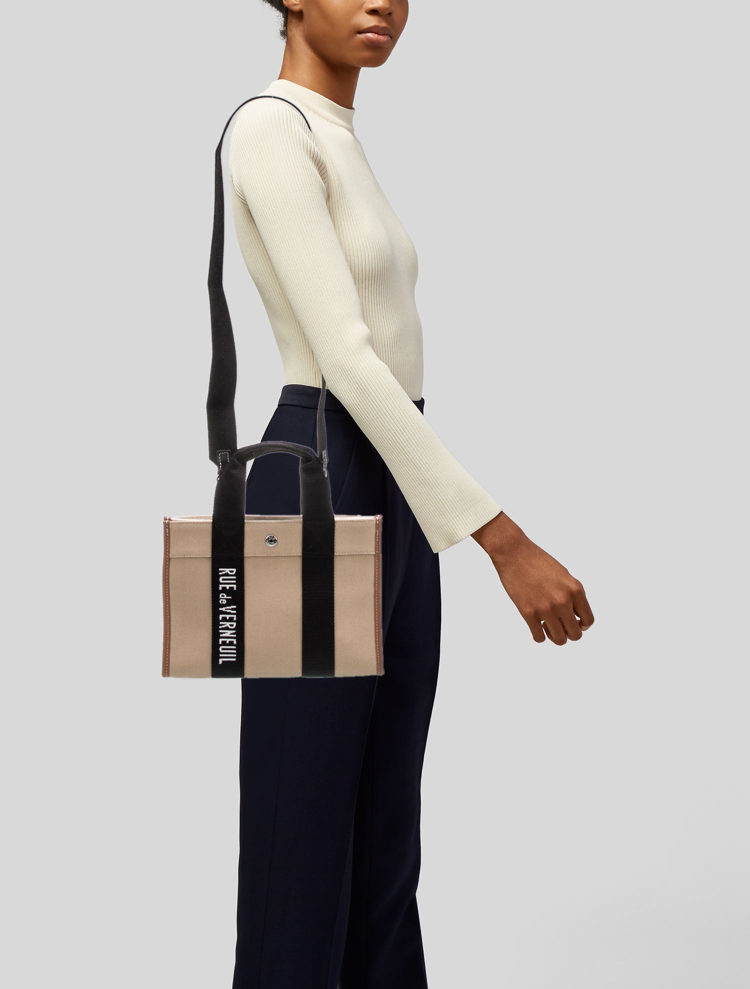 RUE de VERNEUIL Canvas Top Handle Bag w/ Tags