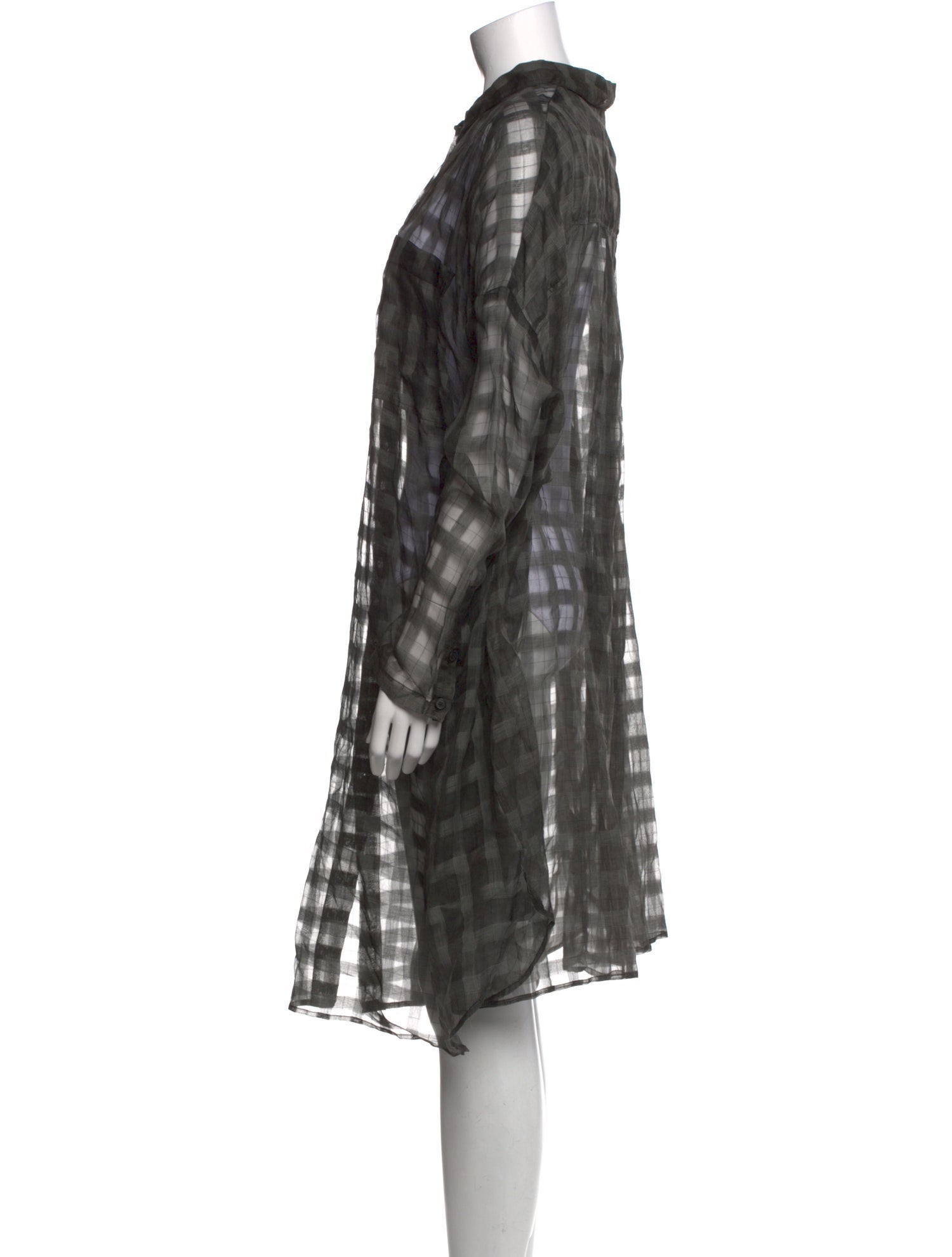 Rundholz Plaid Print Knee-Length Dress