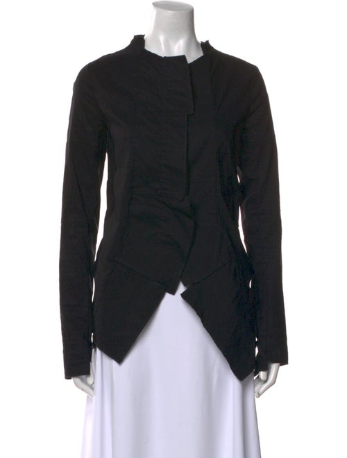 Rundholz Mock Neck Long Sleeve Button-Up Top