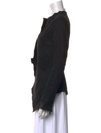 Rundholz Mock Neck Long Sleeve Button-Up Top