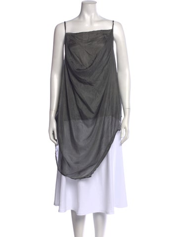 Pre-owned Rundholz Silk Square Neckline Top In Gray