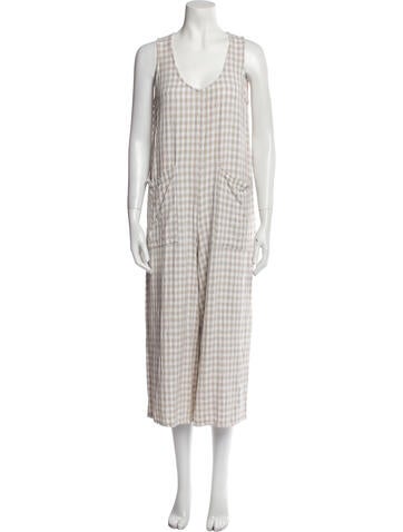 Rachel Pally Jumpsuits and Rompers Plaid Print Scoop Neck Jumpsuit S