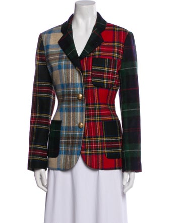 Rowing Blazers Wool Plaid Print Blazer
