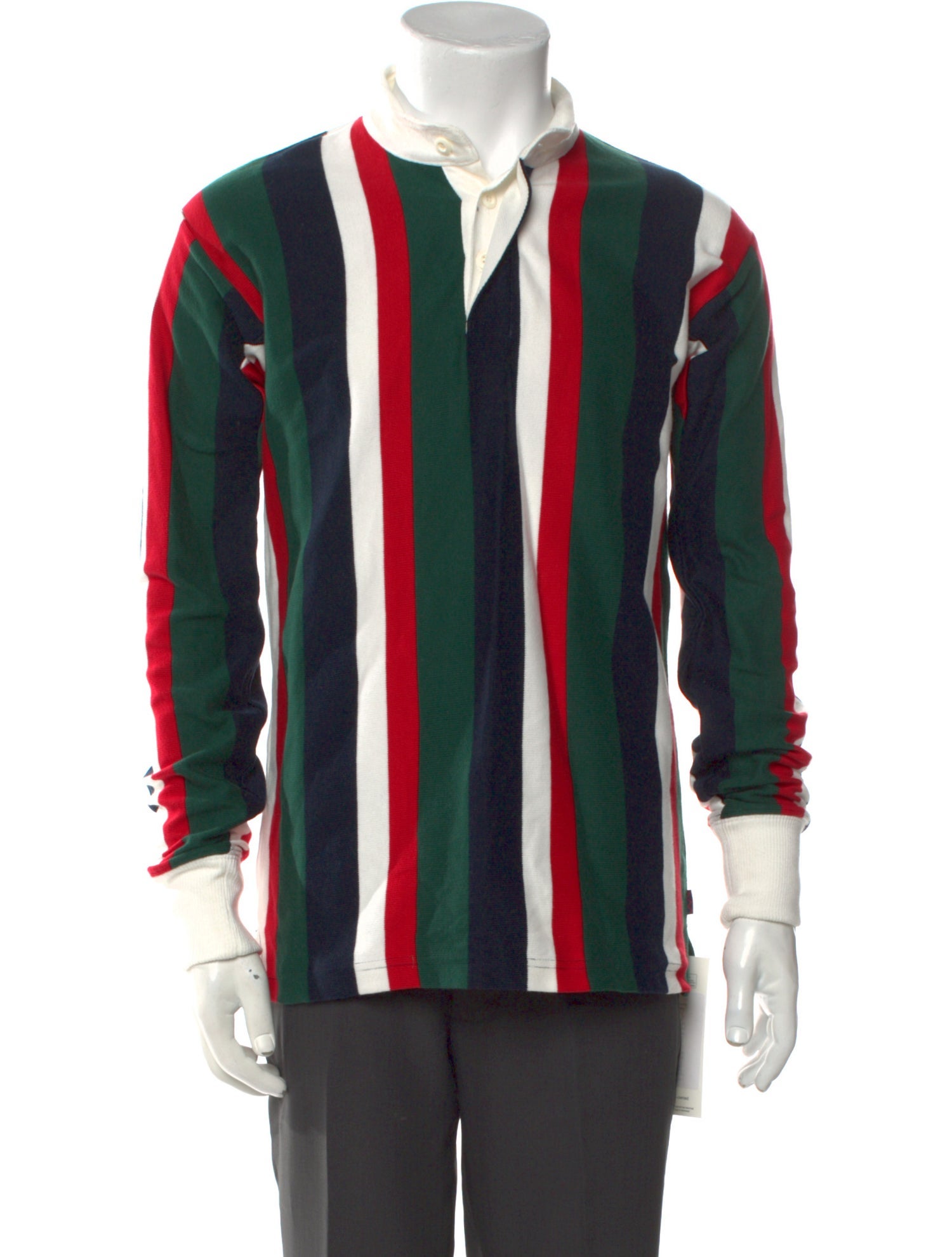 Rowing Blazers Striped Mock Neck Polo Sweater