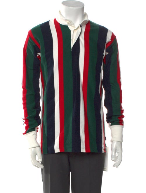 Rowing Blazers Striped Mock Neck Polo Sweater