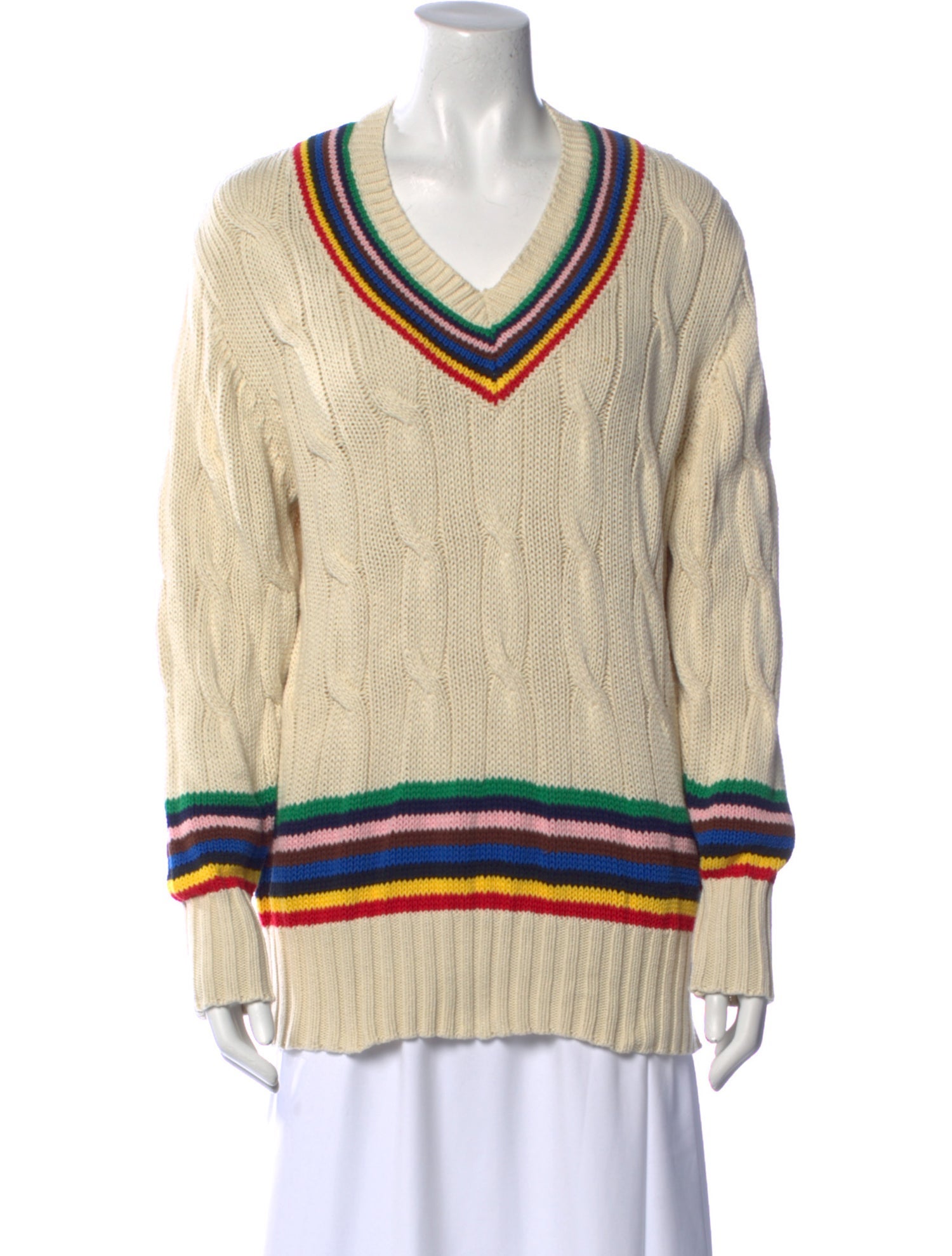 Rowing Blazers Striped V-Neck Sweater