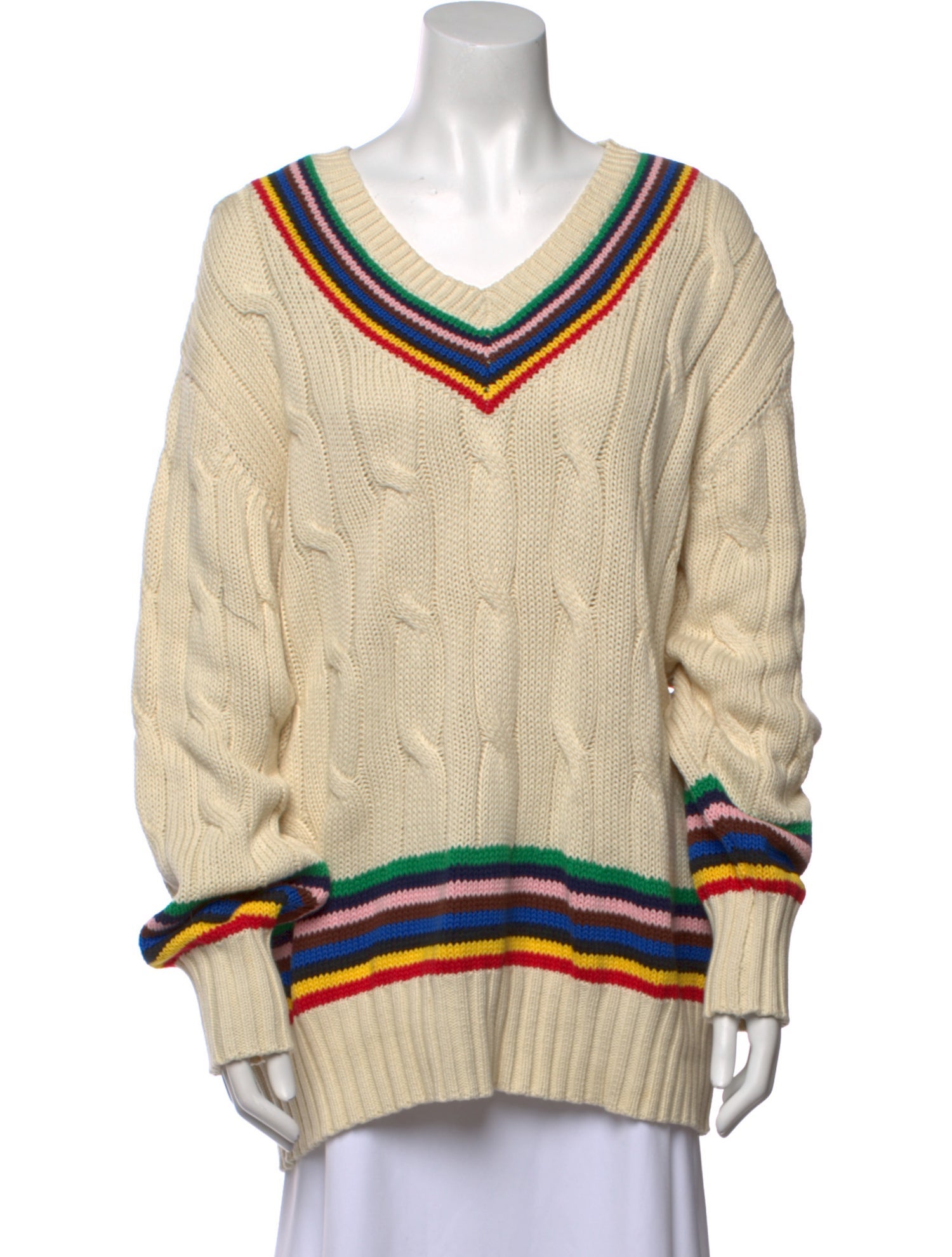 Rowing Blazers Striped V-Neck Sweater