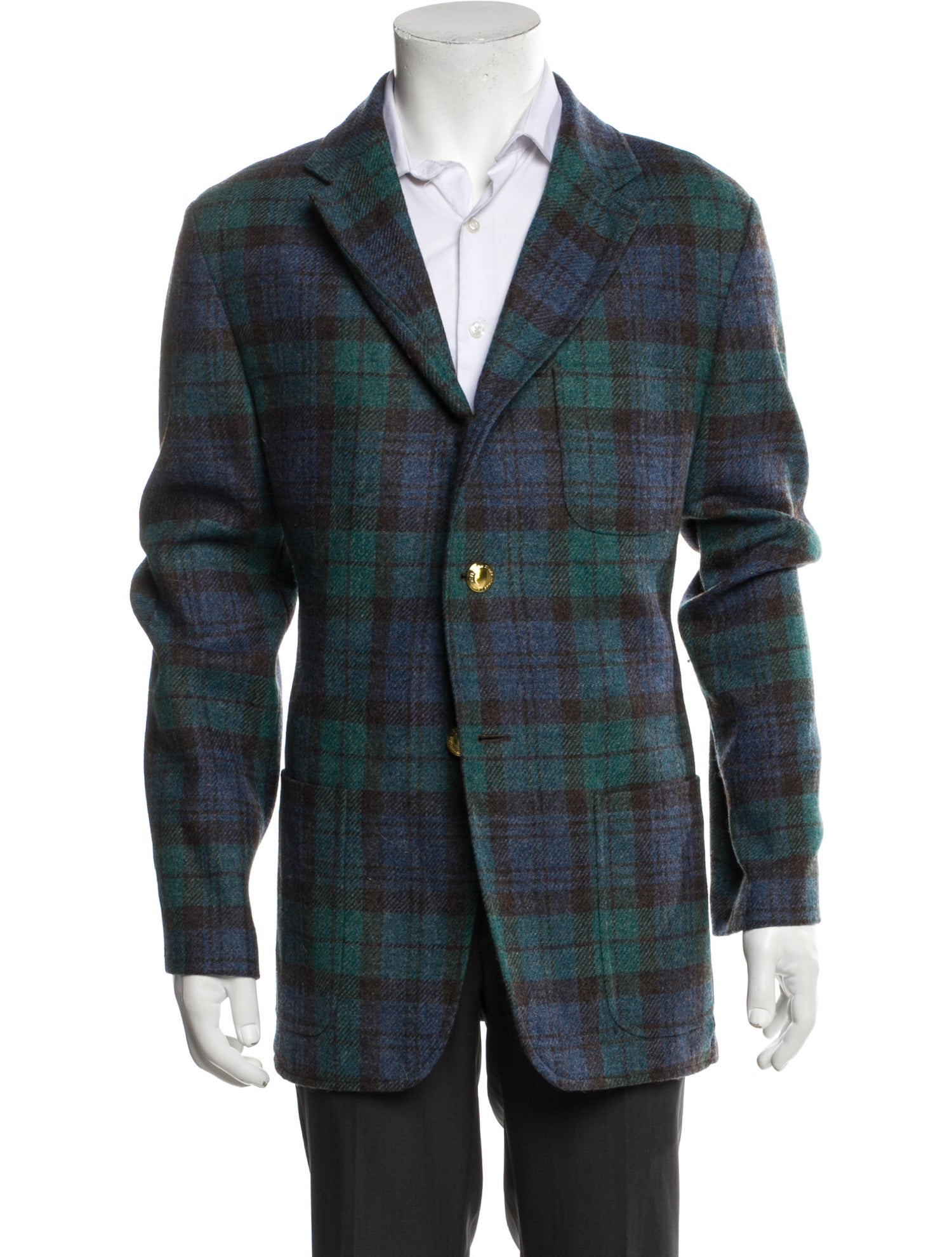 Rowing Blazers Wool Plaid Print Blazer
