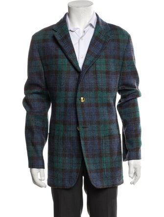Rowing Blazers Wool Plaid Print Blazer