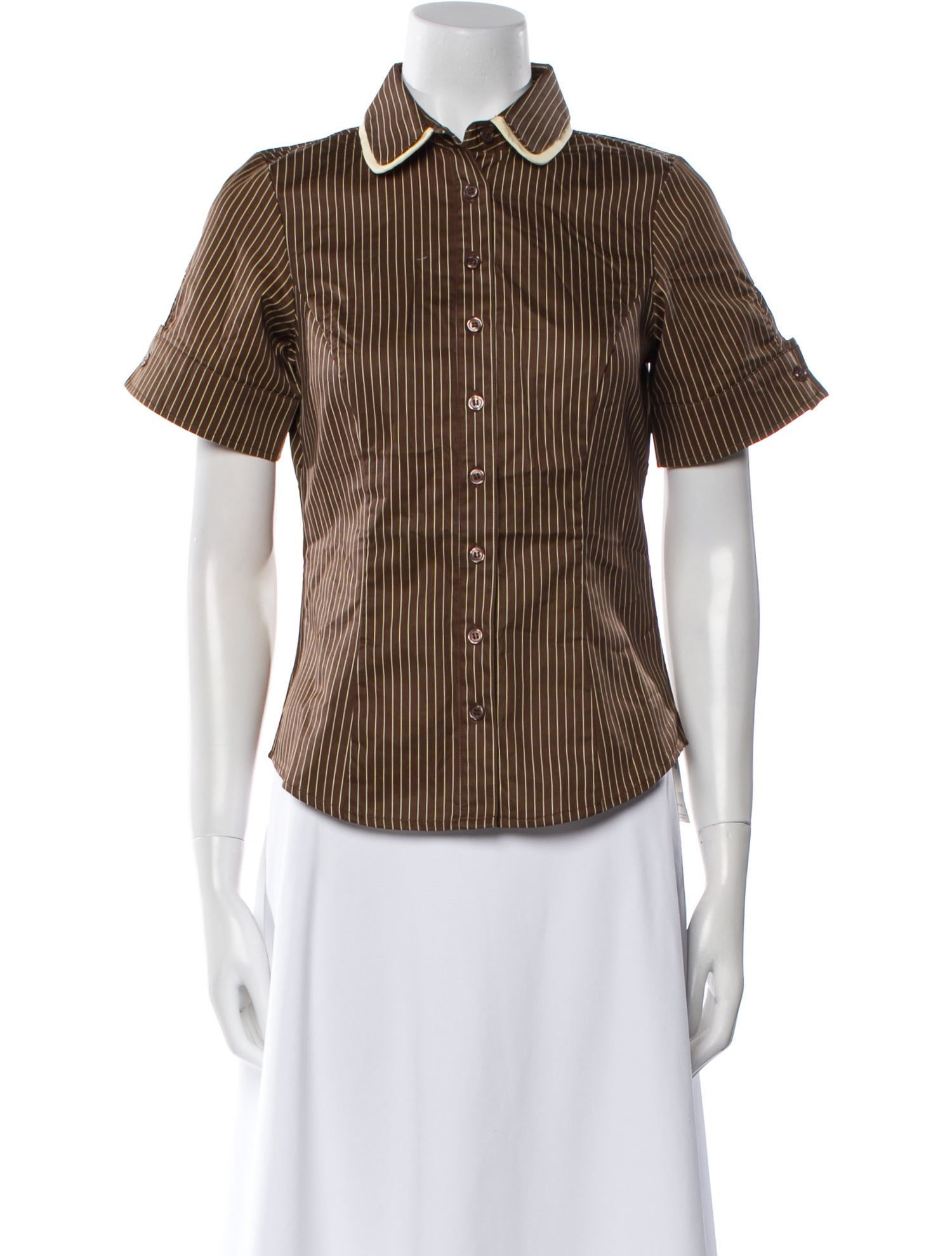 Rowing Blazers Striped Short Sleeve Button-Up Top w/ Tags