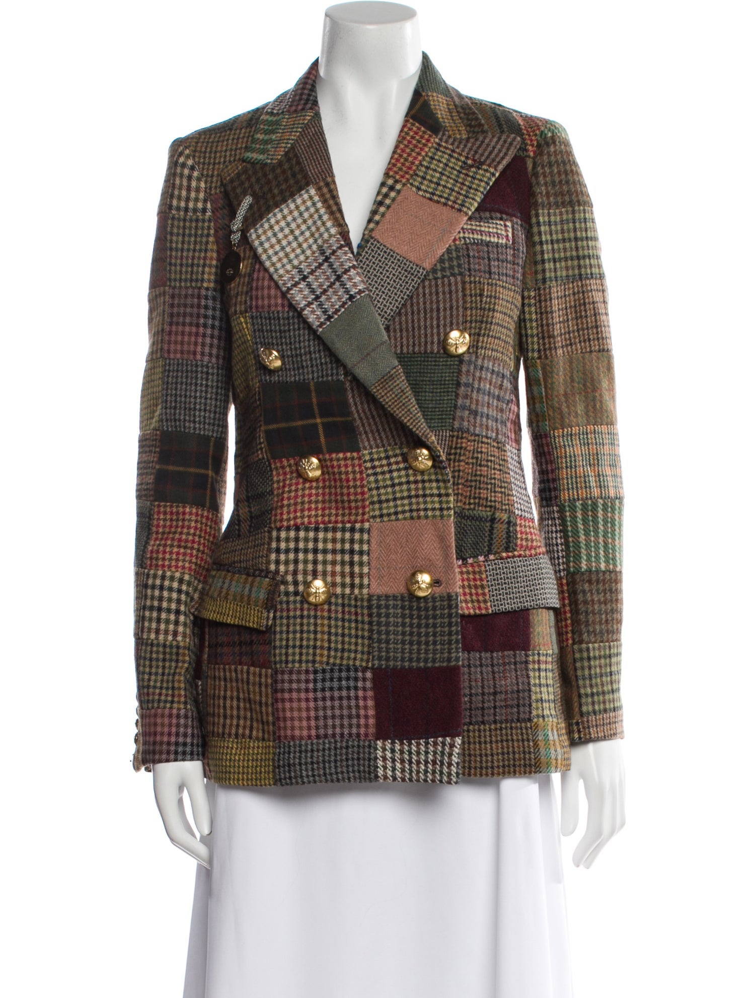 Rowing Blazers Wool Plaid Print Blazer