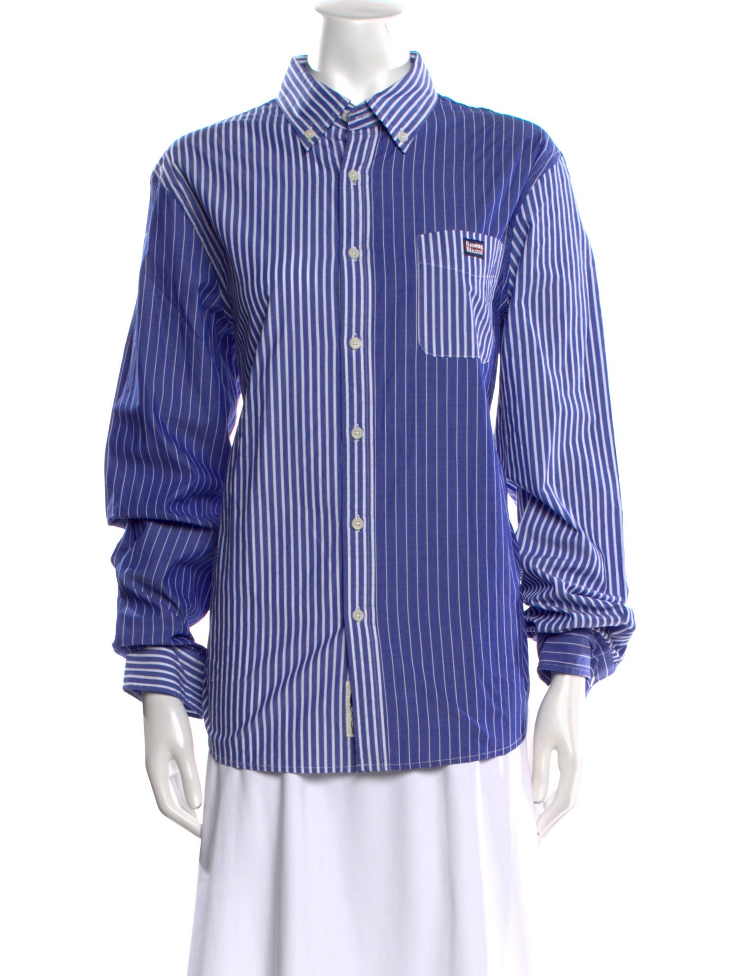 Rowing Blazers Striped Long Sleeve Button-Up Top w/ Tags