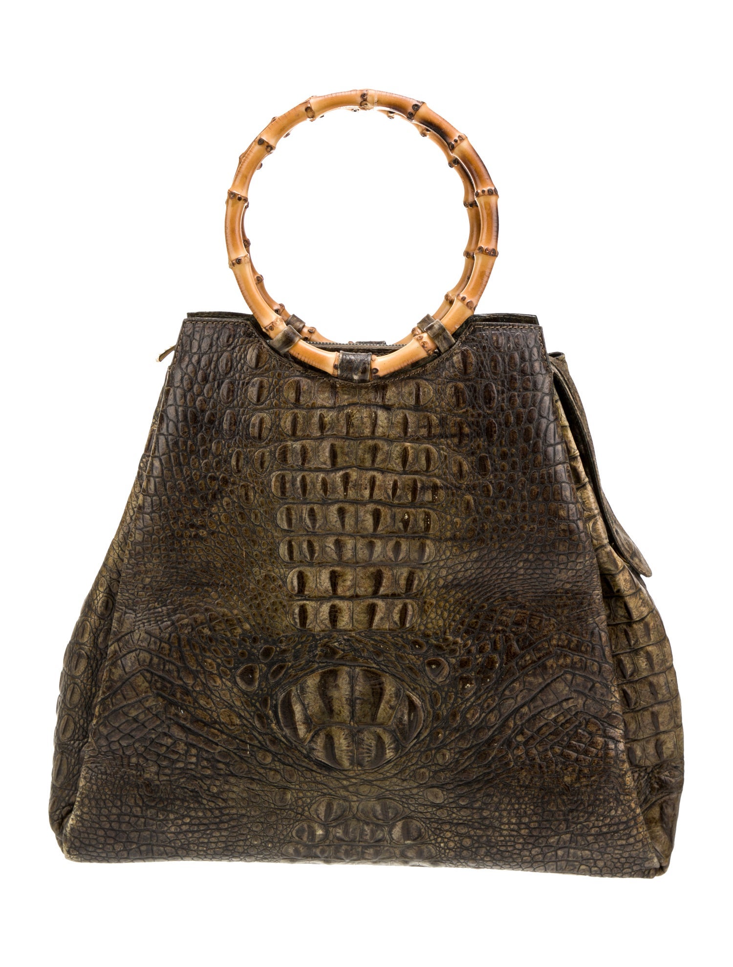 Retta Wolff Embossed Leather Top Handle Bag