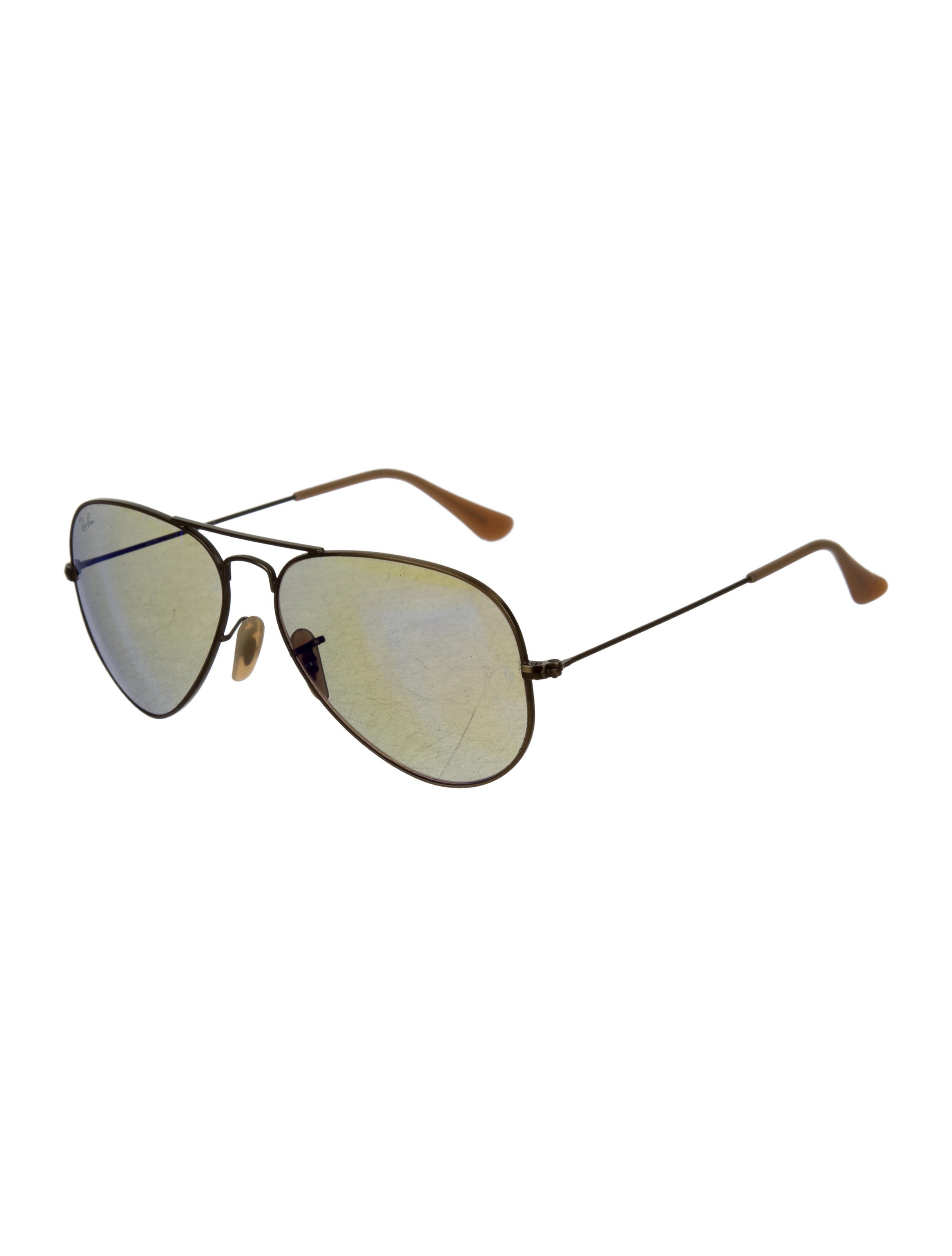 RayBan Reflective Aviator Sunglasses Gold Sunglasses, Accessories