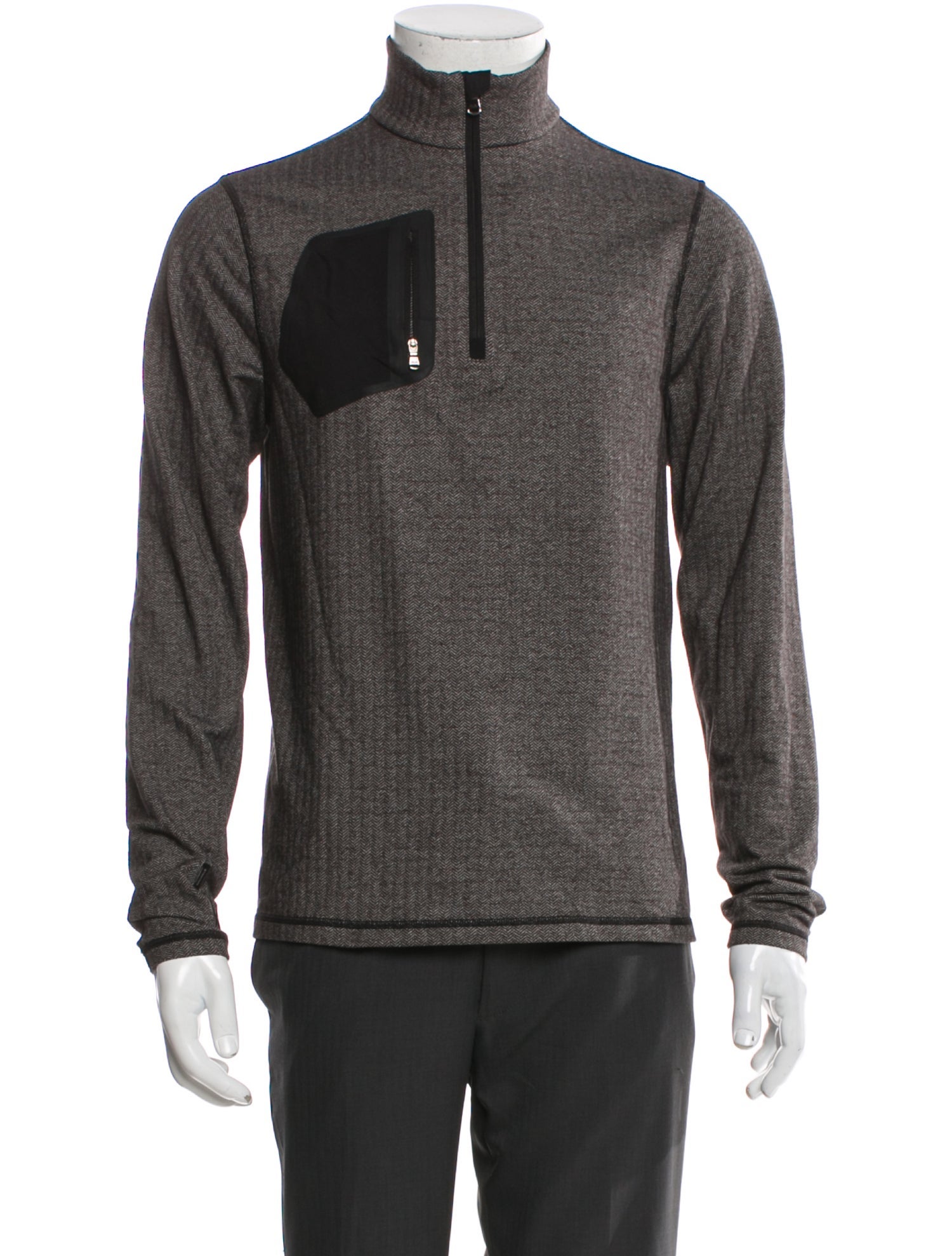 RLX by Ralph Lauren Colorblock Pattern Mock Neck Pullover