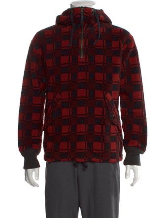 RLX by Ralph Lauren Plaid Print Turtleneck Hoodie