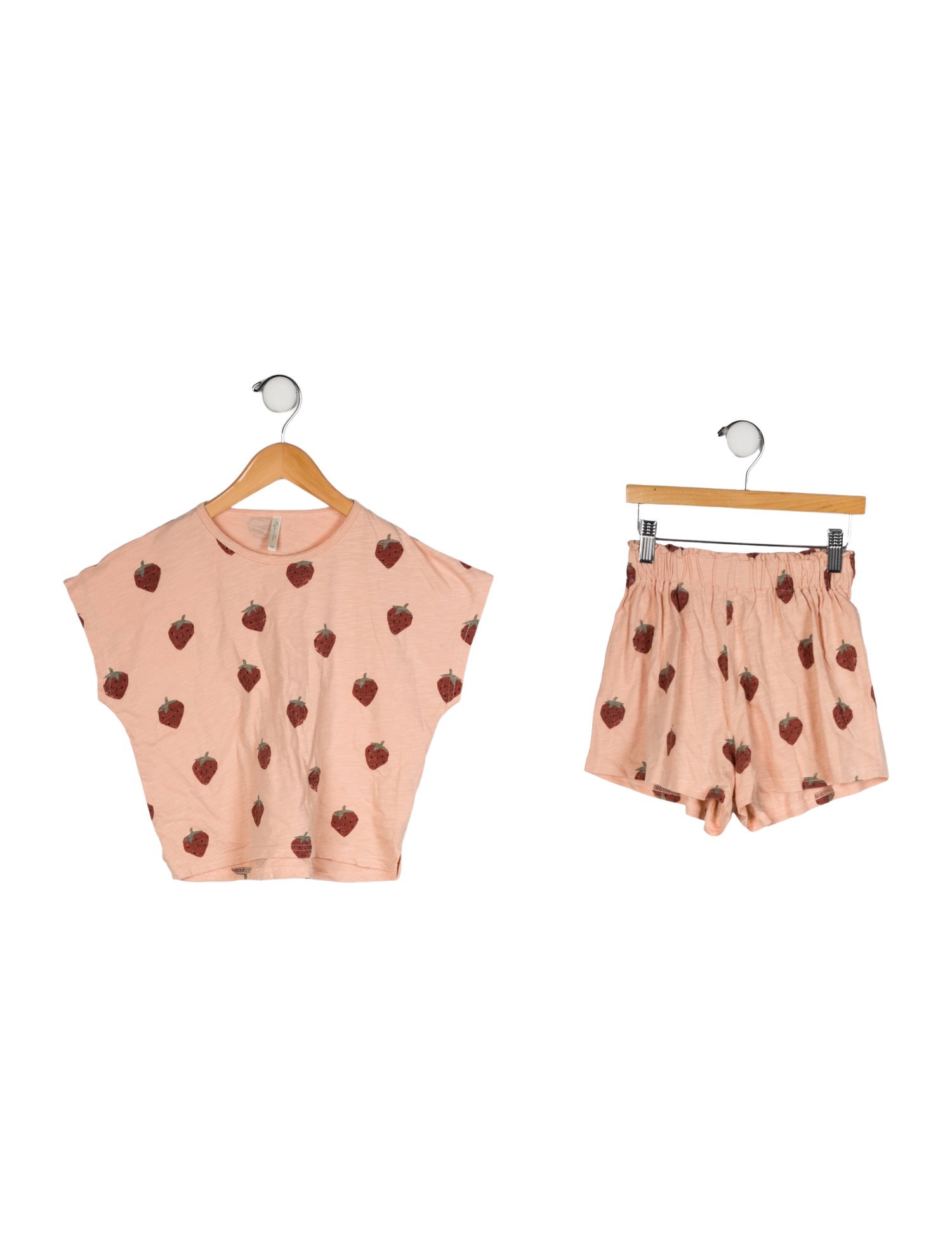 Rylee + Cru Girls' " Strawberry " Printed Short Set